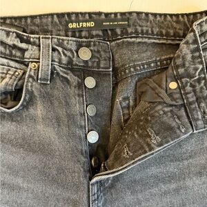 GRLFRND Gray Straight Leg Jeans
